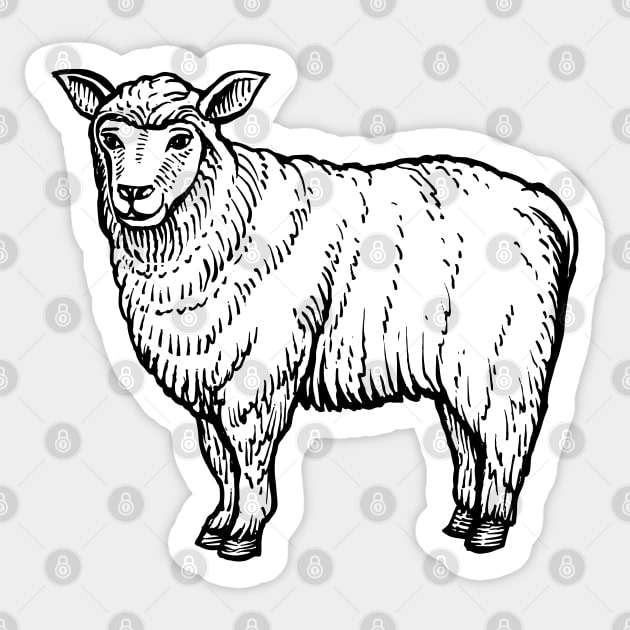 Sheep Hand Drawn Sticker by KC Happy Shop